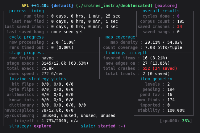 AFL++ TUI iteration 2 : crash OOB Write CHR-RAM trouve avec ASAN + dictionnaire + patches header